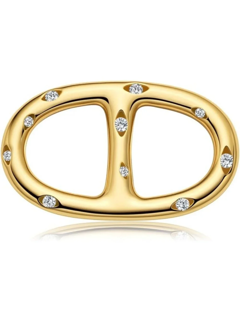 Elegant Oval Silk Scarf Ring - 18K Gold Plated Accessory for Women